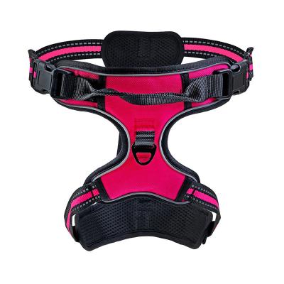 China Padded Durable Strong Braided Nylon Pet Harness Invest Lightweight Reflective Travel Dog Harness for sale