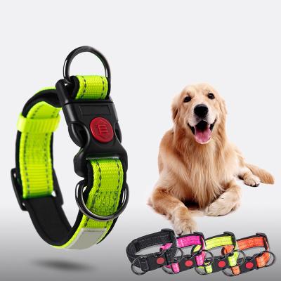 China Hot Selling Reflective Double Dog Collar Nylon Outdoor Training Dog D-Shackle Reflective Leash for sale