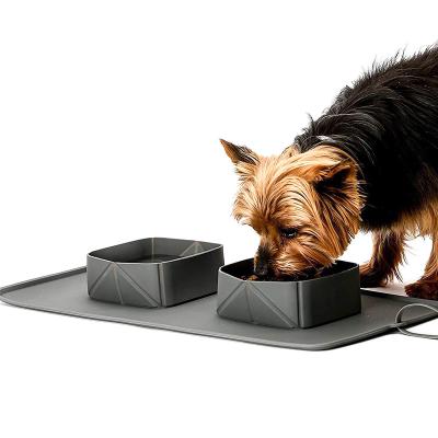 China Travel Viable Collapsible Collapsible Collapsible Dog Bowl Outdoor Portable Dog Food Water Bowl Feeder for sale