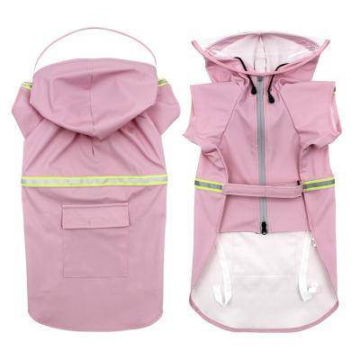 China New Design Multi Color 2XL Sustainable To 5XL PU Pet Raincoat Wear Clothes Dog Raincoat With Hood for sale