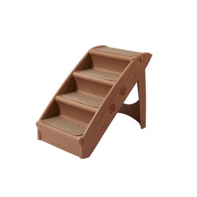 China Sustainable 4 Steps Pet Stairs Indoor Foldable Portable Dog Steps Indoor Outdoor Stairs for sale