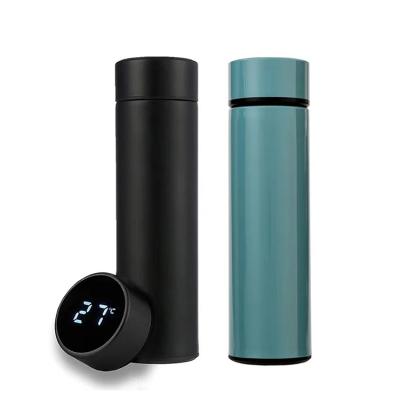 China Hot Sale PORTABLE Smart LED Temperature Water Bottle 500ml Stainless Steel Display Insulated Smart Vacuum Flask For Business Gifts for sale