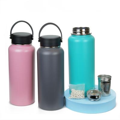 China 8/18 Stainless Steel Thermos Vacuum Flask Portable Factory Customized Insulated Sport Portable Straight Water Bottle With Handle&Tea Leak for sale