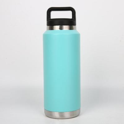 China PORTABLE 1000ml Wide Mouth Sport Bottles Double Wall Vacuum Insulated Stainless Steel Water Bottle With Logo Custom Thermos With Handle for sale