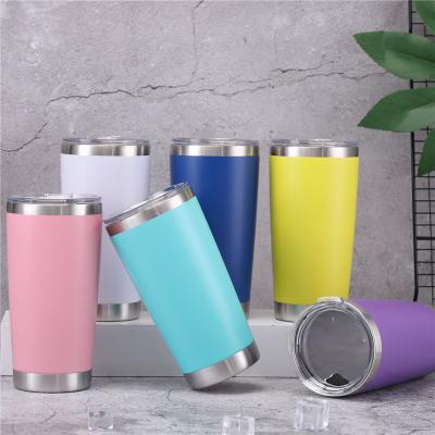 China Hot Sale PORTABLE Classic Pattern Amazon Wall Stainless Steel 20oz Coffee Mugs Double Transfer Printing Custom Logo With Straw for sale