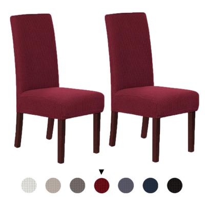 China Durable Solid Dining Chair Cover Removable Spandex Slipcovers With Washable Furniture Protector for sale