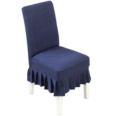 China Durable Universal Stretch Dining Chair Covers Skirt Solid Color Corn Grill Chair Covers for sale