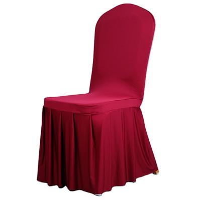 China Durable New Arrival Ruffled Skirt Spandex Dining Chair Covers Banquet Wedding Event Party Decoration for sale