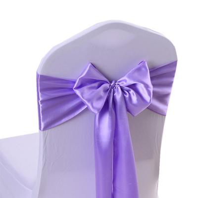 China Wholesale Events Decorative Party Hotel Banquet Wedding Satin Ribbon Chair Cover DIY Sashes Decorative Bow Decor for sale