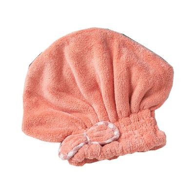 China Beautiful Viable Design Fashion Hair Turban Microfiber Elastic Thickened Quick Drying Towel Shower Hats for sale