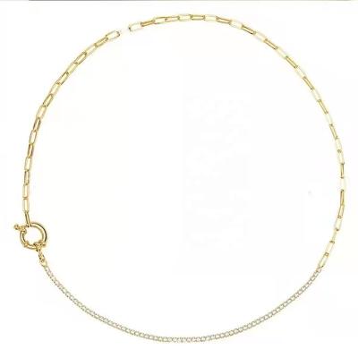 China 2022 Hot Fashion Amazon Hit Chain Necklaces 925 Sterling Silver Necklace 18K Gold Plated Fashion Jewelry 18K Wholesale Necklace for sale