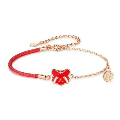 China 2021 New Cute 925 Chinese Zodiac Tiger Bangles Tiger Bangles Palace Tidal Temperature Change Tiger Shape Female Pendant Bracelets for sale