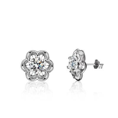 China Other Design Hot Sale New Product Women Zircon Daily Wear Clear Zircon Silver Stud Earring For Women for sale