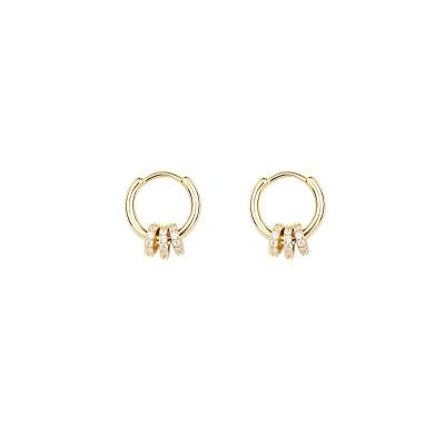 China Fashion 2021 hot sale S925 office/Amazon small circle career silver drilling tide new female earrings dangle earrings like Christmas for girls for sale