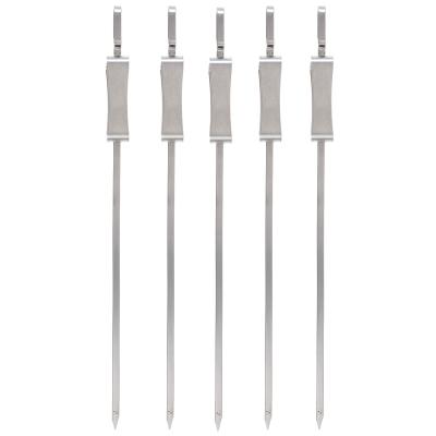 China Easily Cleaned Reusable Kebab Flat Spikes Stainless Steel BBQ Spits BBQ Needle Stick for sale