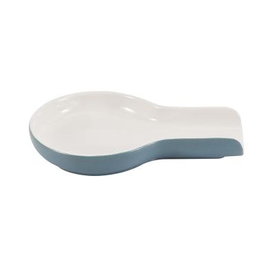 China Sustainable Ceramic Spoon Holder For Kitchen Spoon Rest For Stove Countertop Utensil Rest Ladle Pocket Spoon Holder for sale