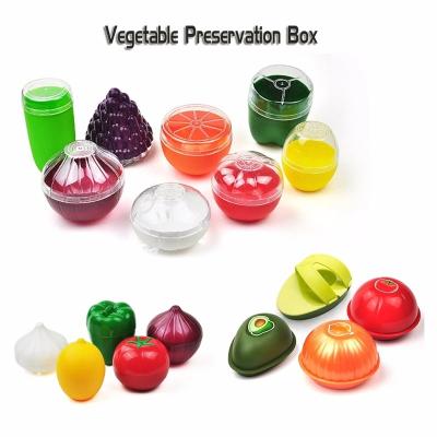 China Freshness Preservation Kitchen Vegetable Fruit Green Pepper Food Containers Lemon Tomatoes Plastic Shaped Cooler Fresh Storage Box for sale