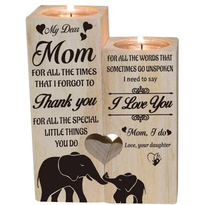 China Lephant Classic Heart Fashion Candlestick Jewelry Box Wood Stand for sale