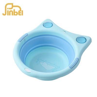 China Plastic Portable Collapsible Round Baby Basin Bath Sink HB-WB04 for sale