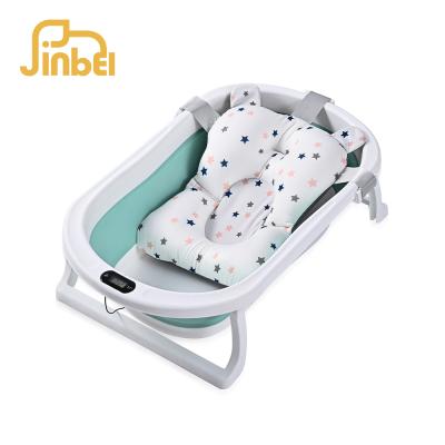 China 0-3 Years Eco-Friendly Plastic Collapsible Baby Bath Tub With Thermometer for sale