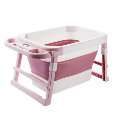 China 0-3 Years PP Tub Foldable Plastic Baby Bathtub Newborn Bathing Stand for sale