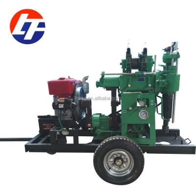 China Core and Water Well Drilling 130m Deep Portable Trailer Mounted Rotary Water Well Drilling Machine with Diamond Bit for sale