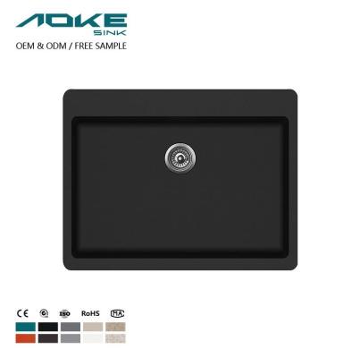 China Faucet AOKE Factory Free Customize OEM&ODM Reversible Kitchen Tectonite Granite Portable Hand Wash Sink Concealed Sink for sale