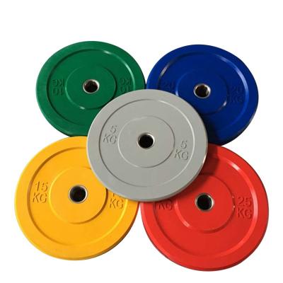 China Factory Wholesale Eco-friendly Color Barbell Dish Counterweight Dish Gym Home Fitness Color Rubber Barbell Dish for sale