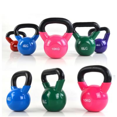 China Universal Factory Wholesale Home Gym Training Weightlifting Dumbbells Colored Vinyl Soaked Cast Iron Neoprene Kettlebells for sale