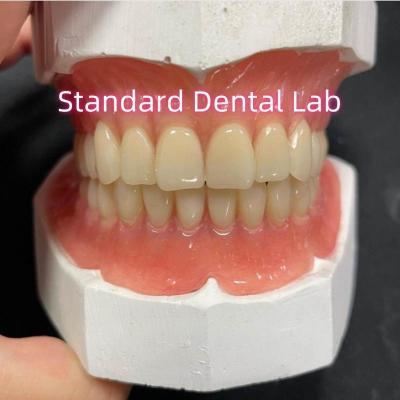 China Full Upper And Lower Stayplate Acrylic Partial Dentures Ivoclar Teeth Pink Gum for sale