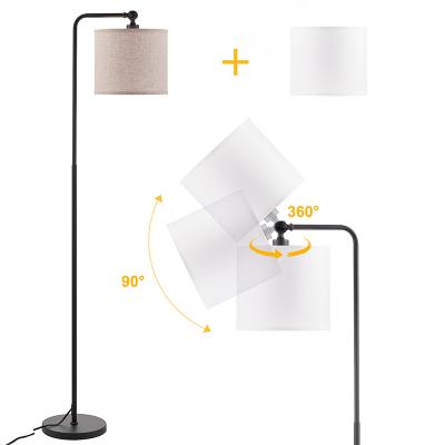 China Modern Arc Floor Lamp Popular Modern Floor Lamps With Double Drum Shades for sale