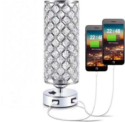 China Modern Modern Crystal Bedside Table Lamps For Bedroom for sale