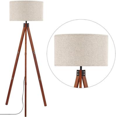 China Popular mid century wooden tripod floor lamp for contemporary living rooms for sale