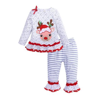 China Cotton Girls' Clothing in Autumn and Winter Christmas Children's Wear Elk Long Sleeve Baby Clothing Holiday Teen Clothes for sale