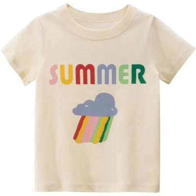 China High quality Korean children's clothing summer children's t-shirt boys and girls pure cotton baby t-shirt moisture wicking for sale