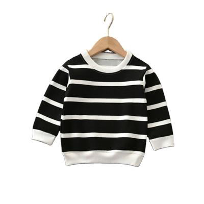 China Spring and Autumn Clothing Children's Breathable Long Sleeves Striped Base Shirt Baby Clothing Round Neck Sweater for sale