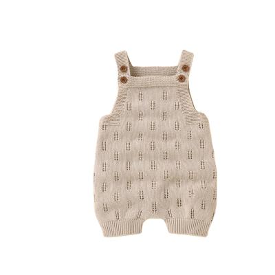 China 100% Cotton Newborn Baby Rompers Hats Clothes Sets Autumn Winter Solid Knitted Infants Boy Girl Sweaters Overalls Outfits 2pc Knitwear for sale