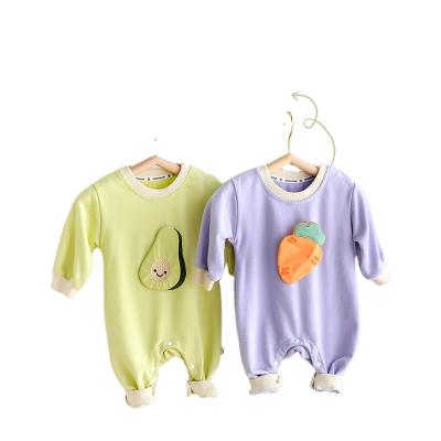 China 2021 100% Cotton Autumn Baby Rompers Toddler Girls Overalls Infant Boys Clothes Fruit Costume for sale