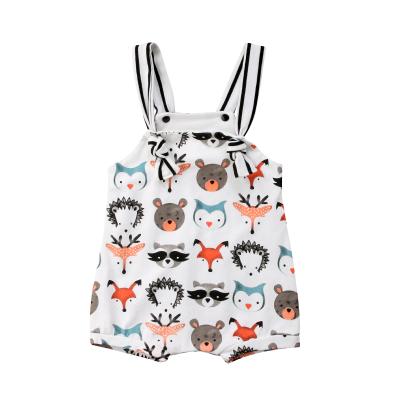 China 100% Cotton Newborn Infant Baby Clothes Cartoon Romper Summer Boy Girl Rompers Sleeveless Jumpsuit Toddler Clothes For 0-24Months for sale