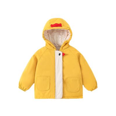 China Duckling Windproof Animal Clothing Kids Autumn Winter Raglan Sleeve Windbreaker Girl Hooded Thickened Loose Coat for sale