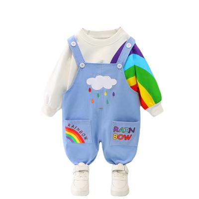 China Boys Casual Clothing Set New Fashion High Quality Autumn Gilrs Baby Suspender Suit Infant Years 1 2 3 for sale