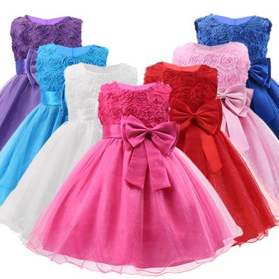 China New female children's princess dress, net yarn, flowers, tutu skirt, vest, piano tow costume for sale