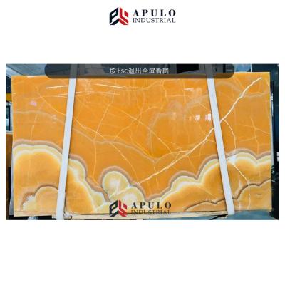 China Modern custom thin onyx marble egyptian onyx marble backlit laminated translucent wooden iran onyx stone orange brown panel for wall decor for sale