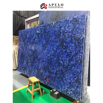 China Natural Brazilian Blue Marble Stone Bahia Blue Marble Stone Modern Natural Stone Bahia Azul Sodalite Lapis Lazuli Sodalite Azul Namibia Brazilian Slab for sale