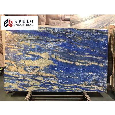 China Modern luxury marble sodalite dark blue marble stone and Rio white marble extreme granite ocean blue color vein white blue floor tiles for sale