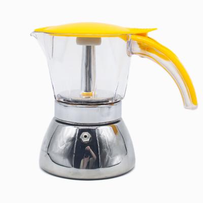 China Setup 4/6 Cup Logo Stainless Steel Coffee Extraction Machine Custom Espresso Coffee Maker for sale