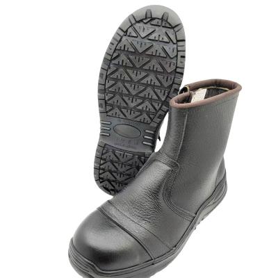 China Steel Toe 2022 Hot Sale  Black Genuine Leather Safety Boots for sale