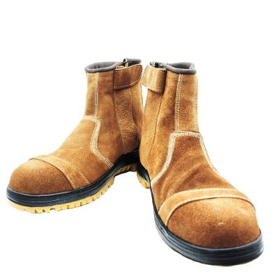 China Steel Toe Taiwan Made high top brown suede leather safety boots for sale