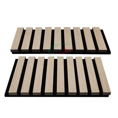 China Highly Efficient Acoustic Acoustic Wall Panel Slat Akupanel Polyester Wall Panel Wood Slat Wood Or Melamine Wood Finish for sale