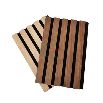 China Akoestische Panelen Highly Efficient Modern Slatted Wood Veneer Sound Absorption Sound Absorbing Sound Barriers For Interor Wall And Ceiling for sale